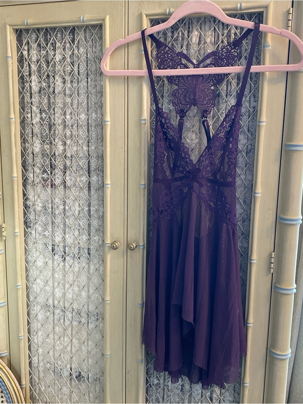 Purple lace babydoll lingerie 💜🦋